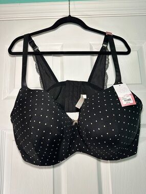 Lane Bryant Black Polka Dot Full Coverage Bra